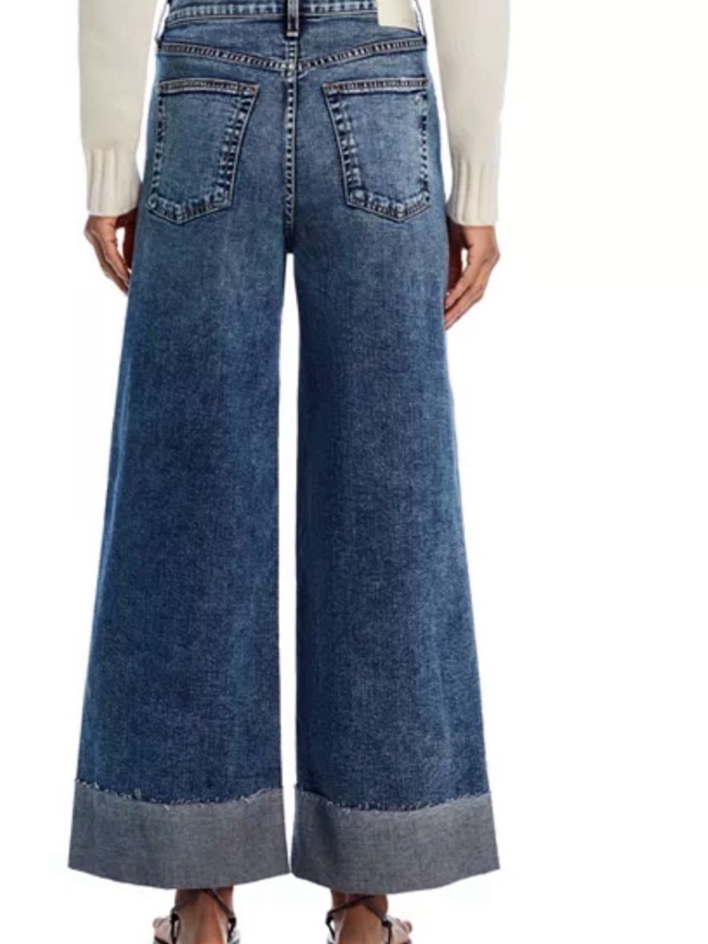 Rag & Bone Sofie‎ High Rise Ankle Ultra Wide Jeans Women’s Size 26 Cuffed Leland - Picture 3 of 14
